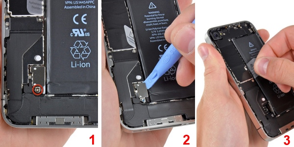 Как заменить батарейку в iPhone4